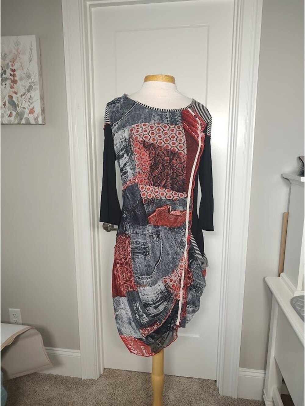 Dzhavael Couture Designer Patchwork Dress XL